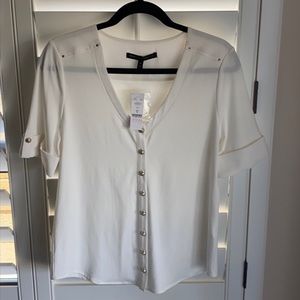 White House Black Market White Button Down Blouse